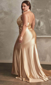 Halter Neck Gathered Detailed Prom Gown